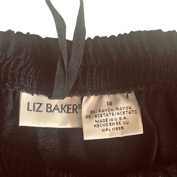 Liz Baker Women’s Black Pull On Straight Leg Pants Size 14 - Picture 6 of 7